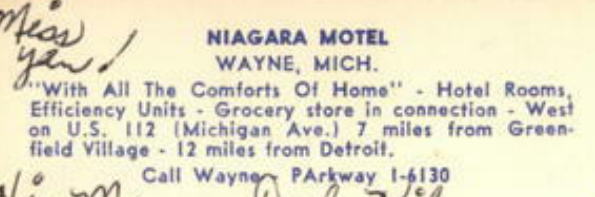 Niagara Motel (Parklane Motel) - Old Postcard View (newer photo)